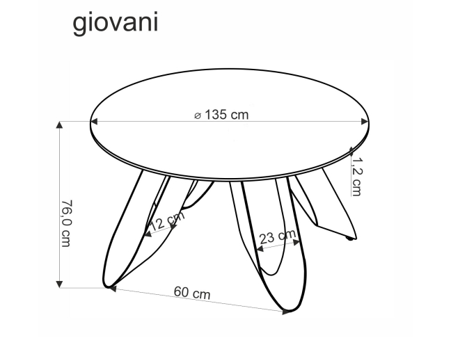 Apvalus stalas GIOVANI 11