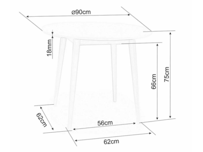 Apvalus stalas LARSON 90 6 Apvalus stalas LARSON 90 6