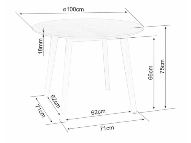 Apvalus stalas MOSSO II 90 2 Apvalus stalas MOSSO II 90 2