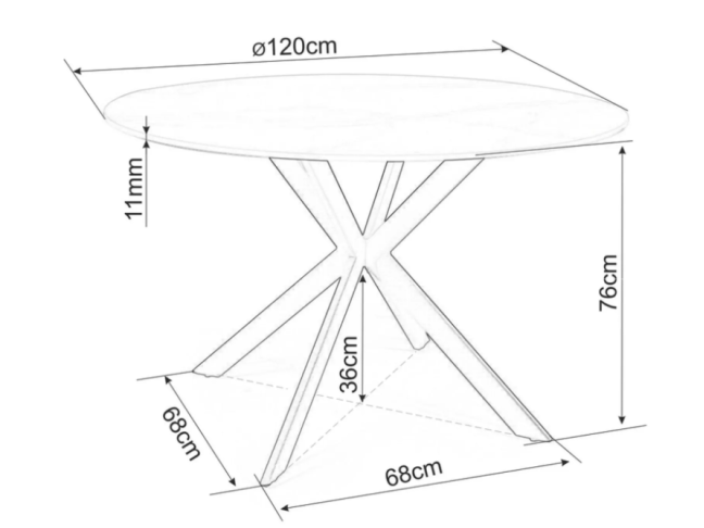 Apvalus stalas TALIA 120 6