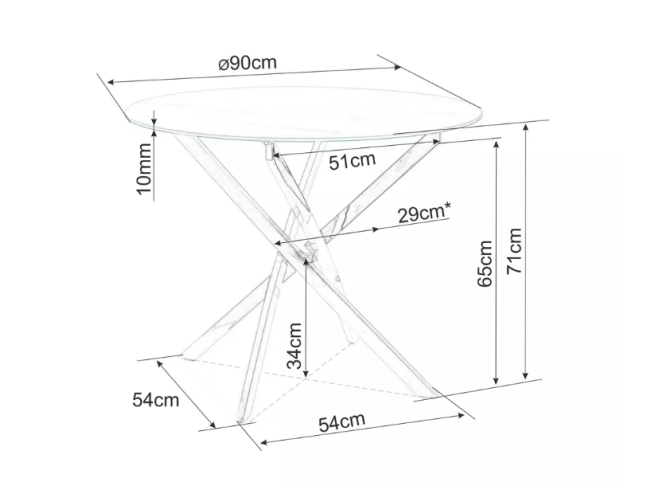 Apvalus stiklinis stalas AGIS MARMURAS 5 Apvalus stiklinis stalas AGIS MARMURAS 5