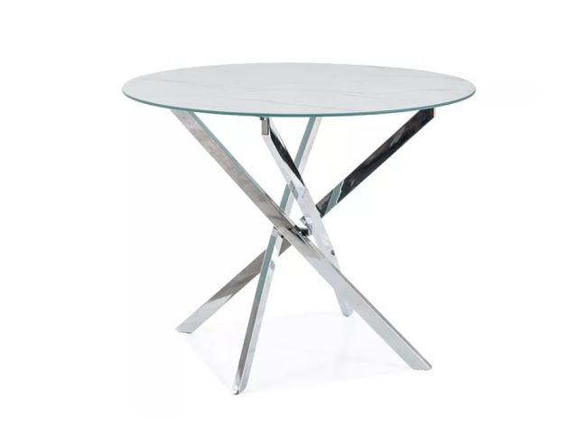 Apvalus stiklinis stalas AGIS MARMURAS 1