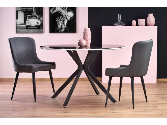 Apvalus stiklinis stalas AVELAR Apvalus stiklinis stalas AVELAR