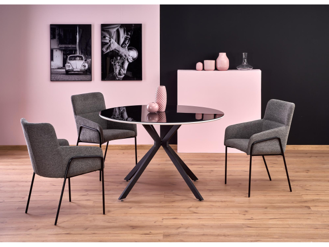 Apvalus stiklinis stalas AVELAR 1 Apvalus stiklinis stalas AVELAR 1