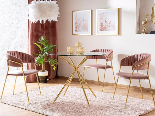 Apvalus stiklinis stalas AZALIA 80 Apvalus stiklinis stalas AZALIA 80