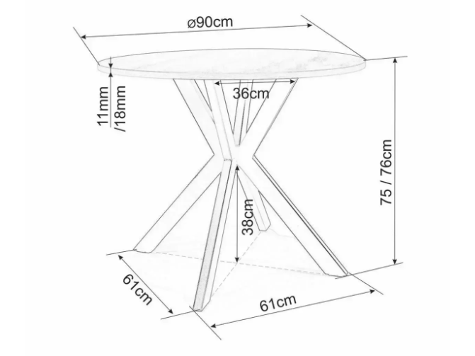 Apvalus stalas TALIA 90 4