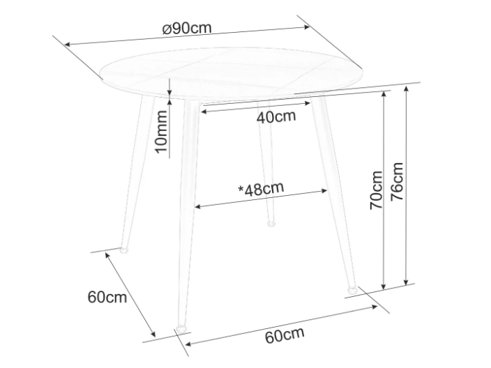 Apvalus stalas RION FI90 5