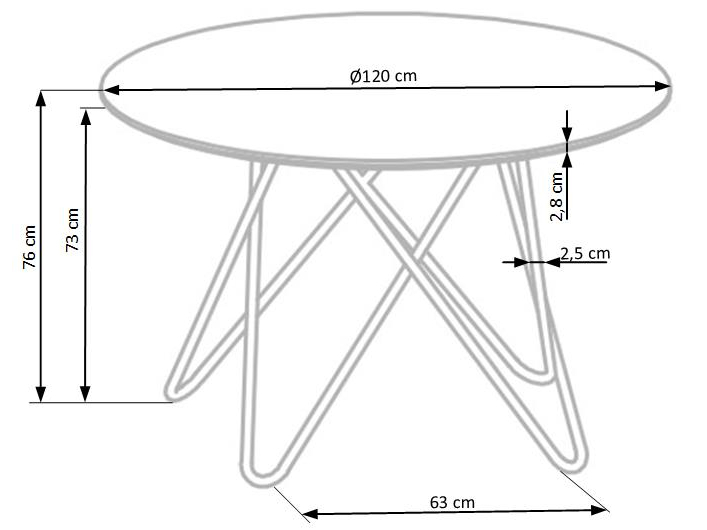 Apvalus stalas BONELLO 14