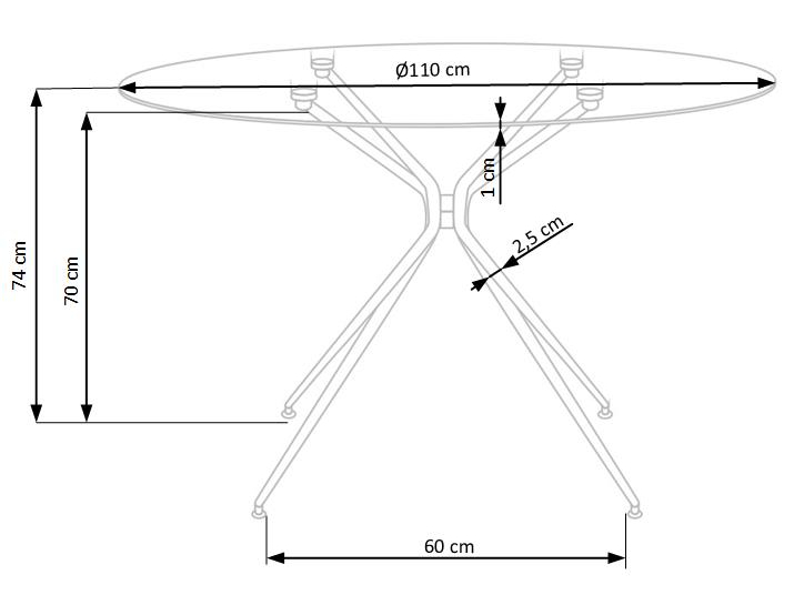 Apvalus stiklinis stalas RONDO 17