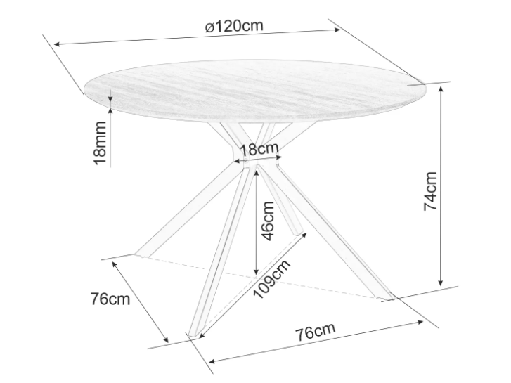 Apvalus stalas ASTER 120 7 Apvalus stalas ASTER 120 7