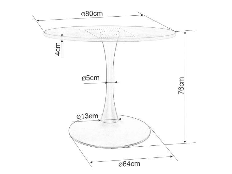 Apvalus stalas AMADEO 80 4 Apvalus stalas AMADEO 80 4