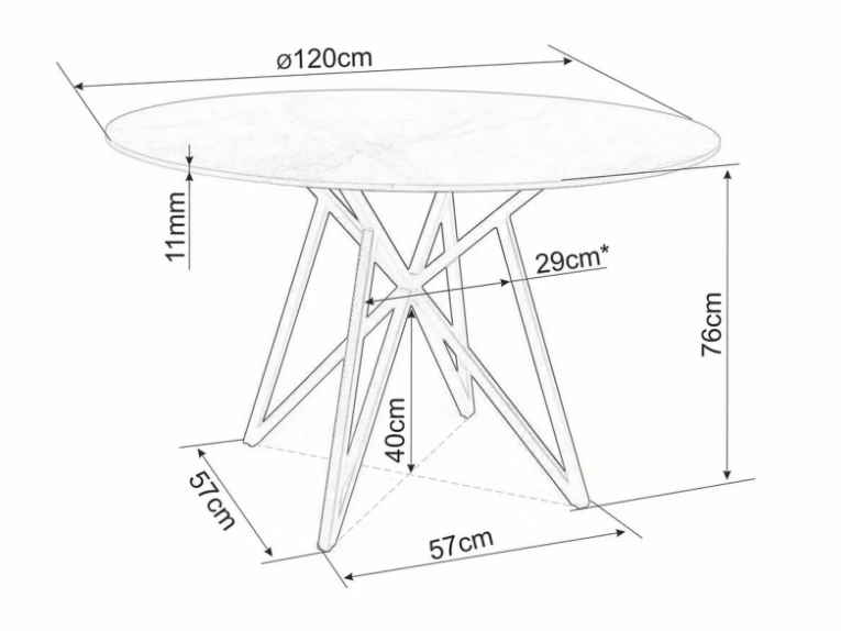 Apvalus stalas MURANO 120 8 Apvalus stalas MURANO 120 8