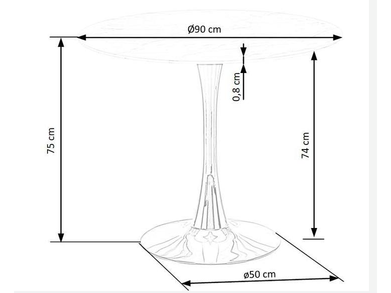 Apvalus stiklinis stalas CASEMIRO 9 Apvalus stiklinis stalas CASEMIRO 9