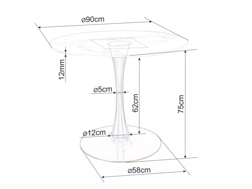 Apvalus stalas ESPERO 90 9