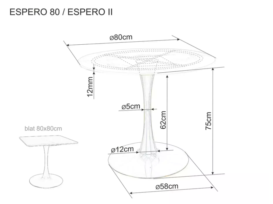 Apvalus stalas ESPERO 80 4