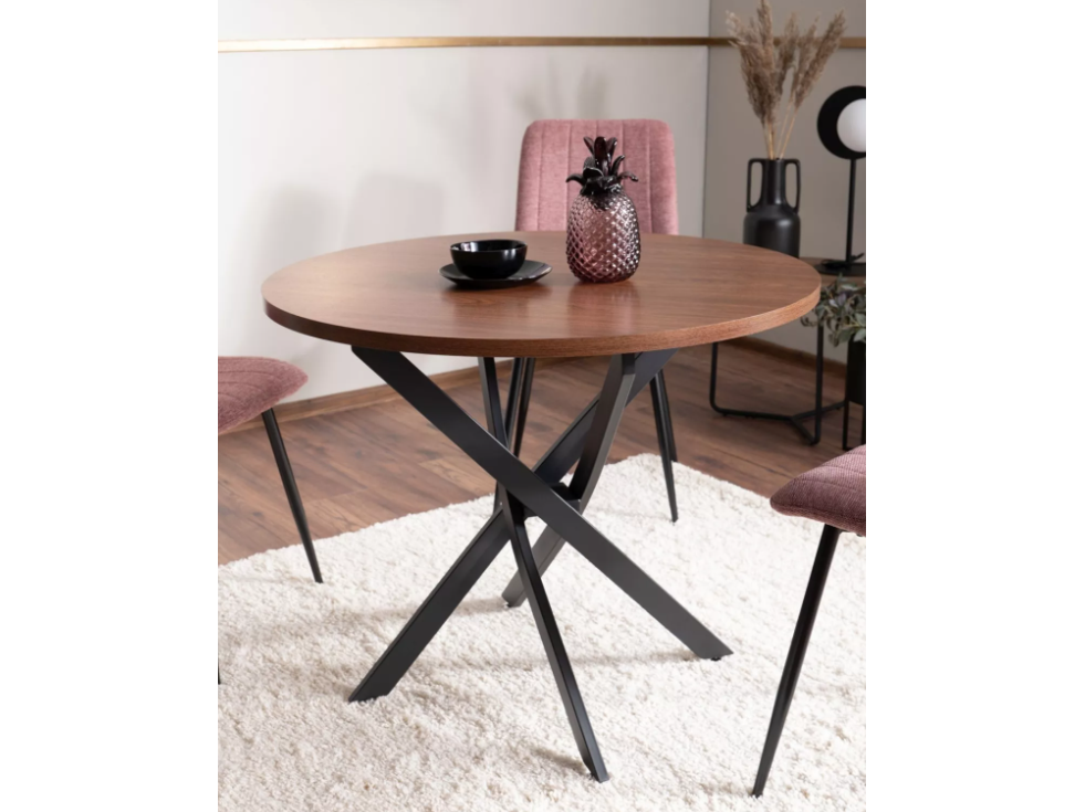 Apvalus stalas AGIS RIEŠUTAS 3