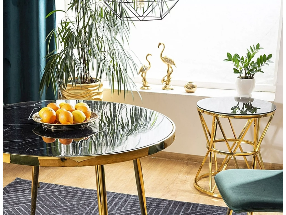 Apvalus stiklinis stalas CALVIN 4