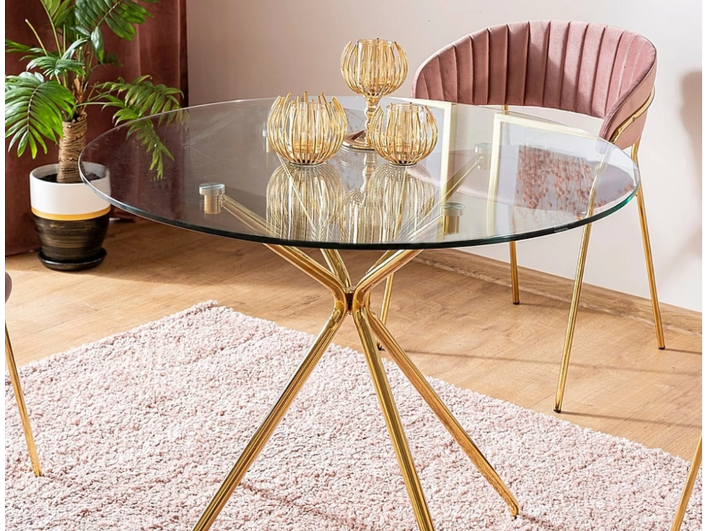 Apvalus stiklinis stalas AZALIA 80 2