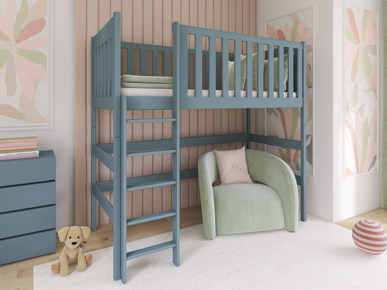 Aukšta vaikiška lova LAURA 80x160 Aukšta vaikiška lova LAURA 80x160