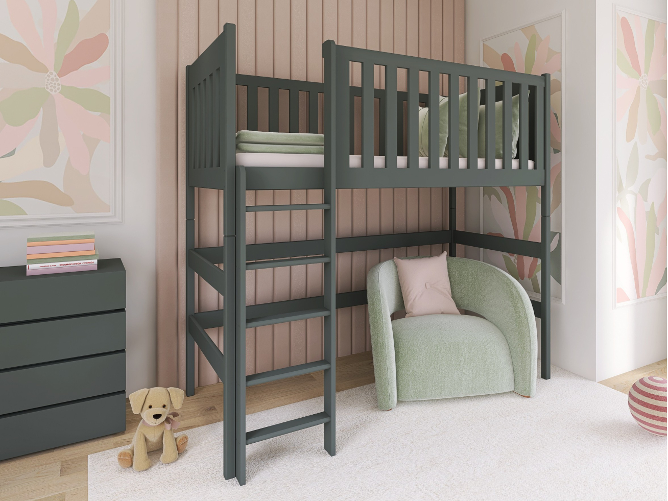 Aukšta vaikiška lova LAURA 90x190 3 Aukšta vaikiška lova LAURA 90x190 3