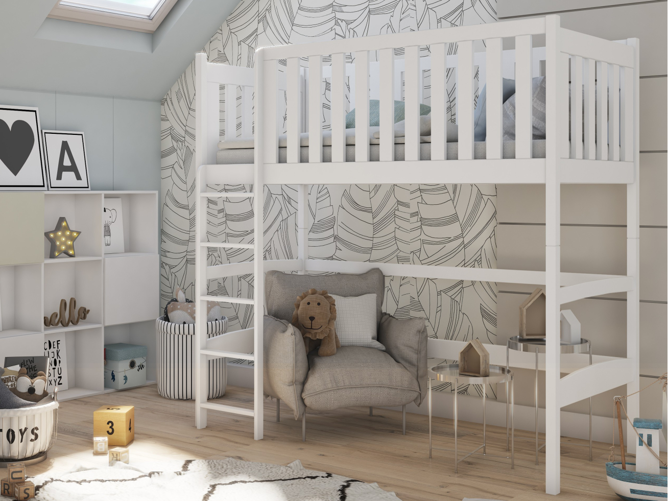 Aukšta vaikiška lova LAURA 80x200 1