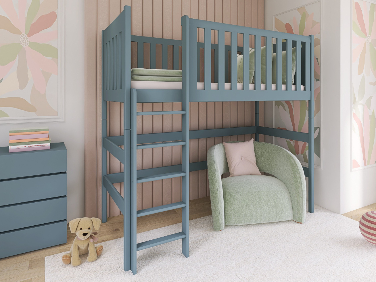 Aukšta vaikiška lova LAURA 80x200 Aukšta vaikiška lova LAURA 80x200