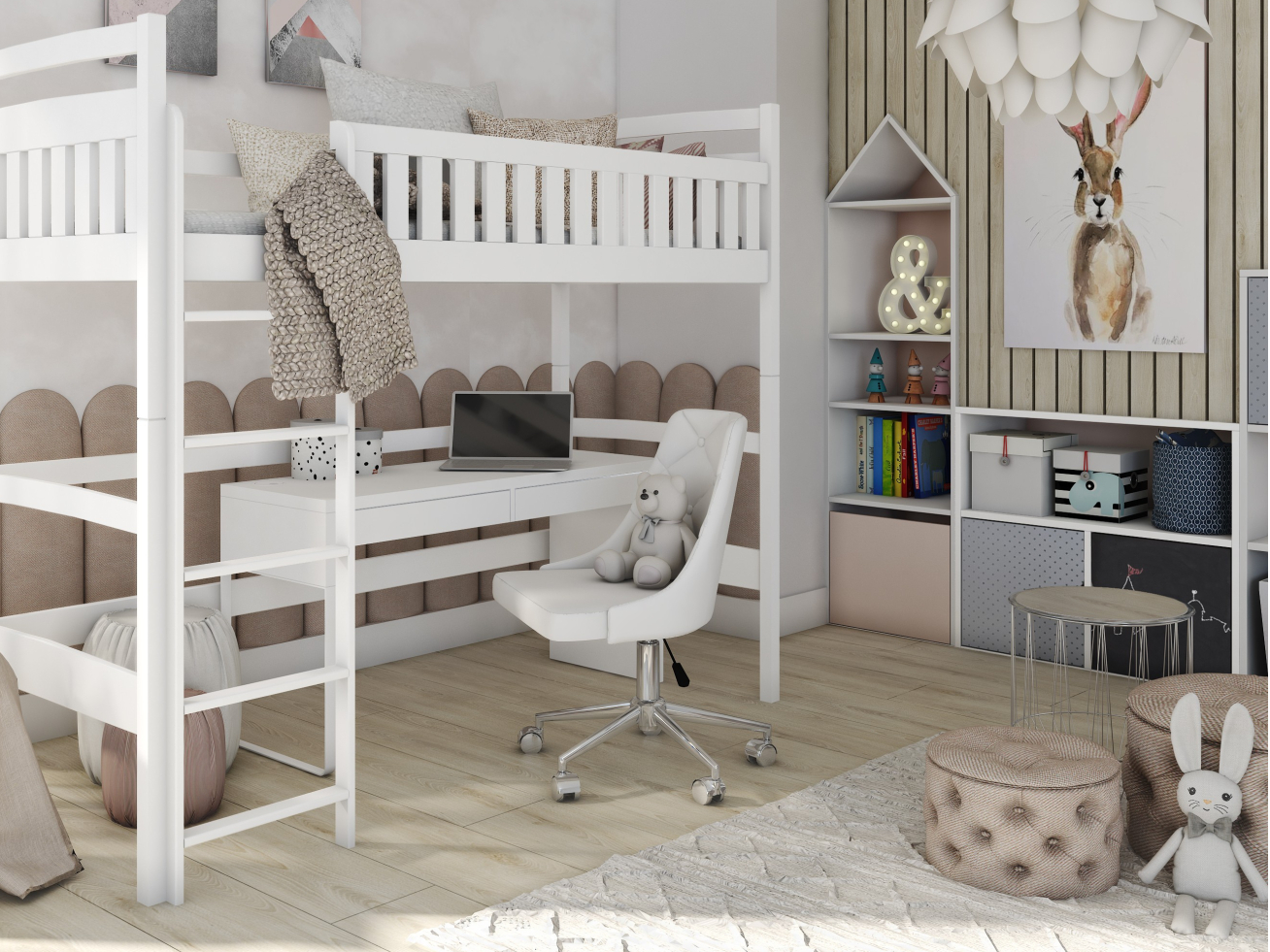 Aukšta vaikiška lova MIA 80x160 4