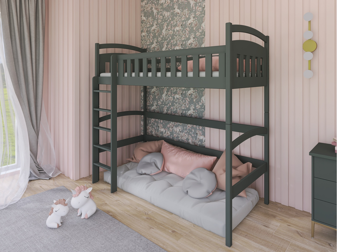 Aukšta vaikiška lova MIA 80x180 3 Aukšta vaikiška lova MIA 80x180 3