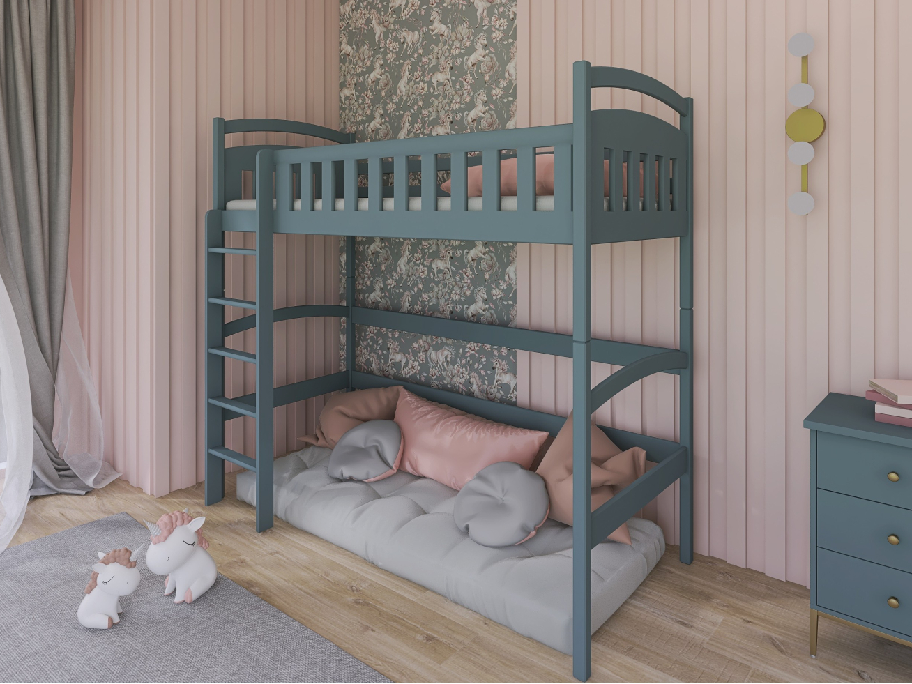 Aukšta vaikiška lova MIA 80x180 1