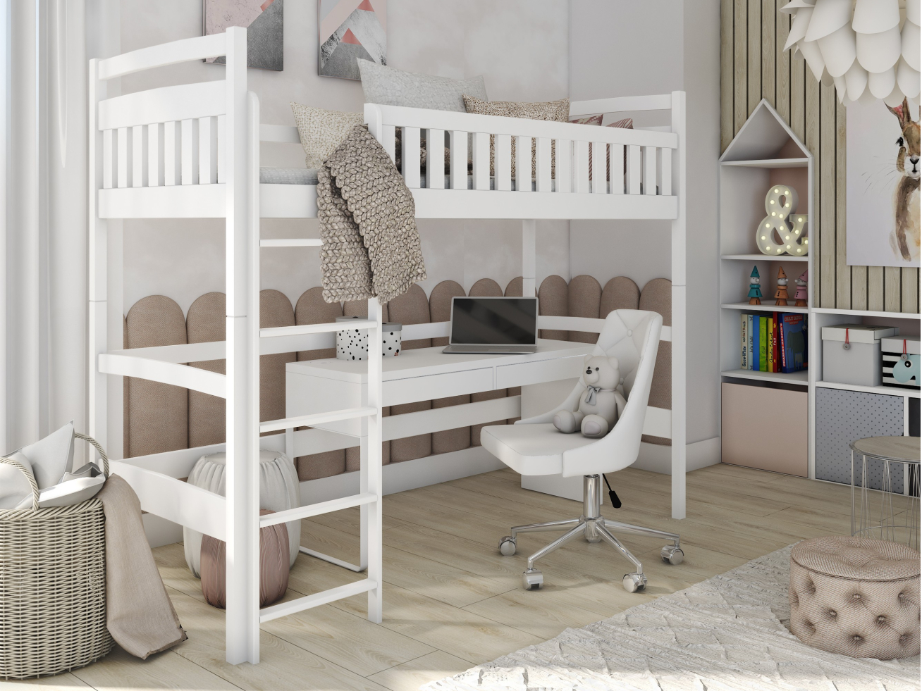 Aukšta vaikiška lova MIA 80x200 1 Aukšta vaikiška lova MIA 80x200 1