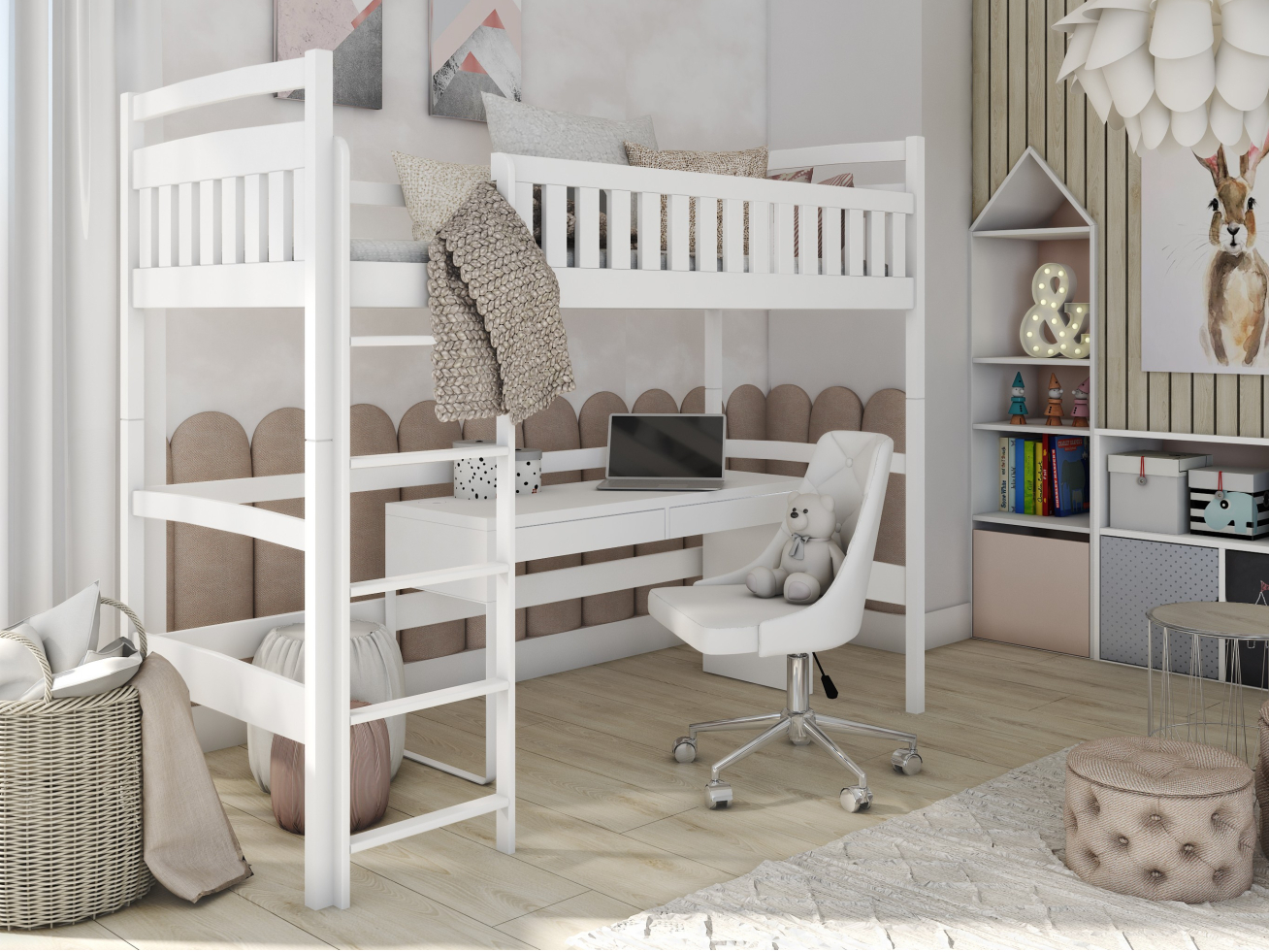 Aukšta vaikiška lova MIA 90x200 1