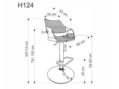 Baro kėdė H-124 Baro kėdė H-124