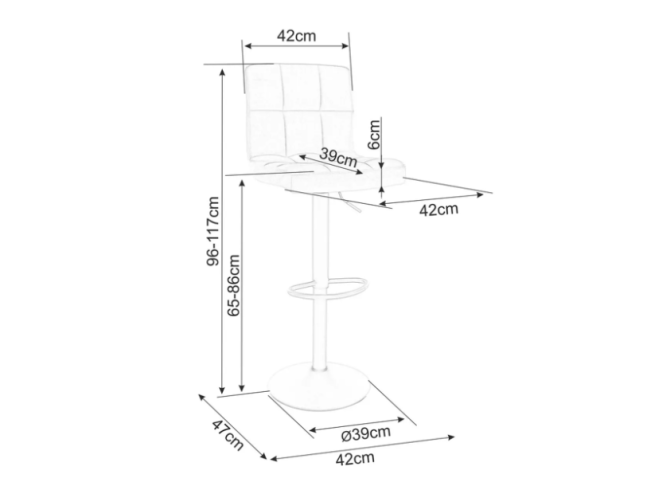 Baro kėdė C-105 VELVET 4