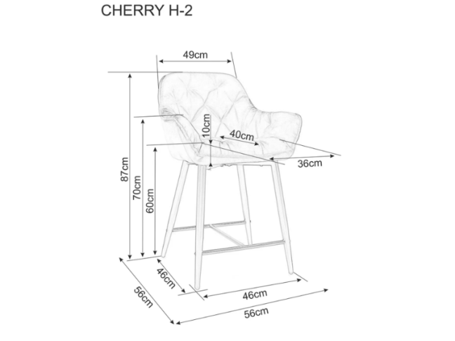 Baro kėdė Cherry H-2 VELVET 5