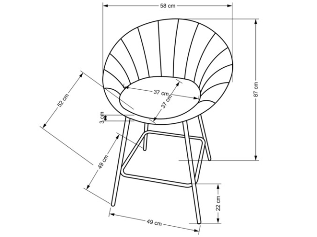 Baro kėdė H-112 9 Baro kėdė H-112 9