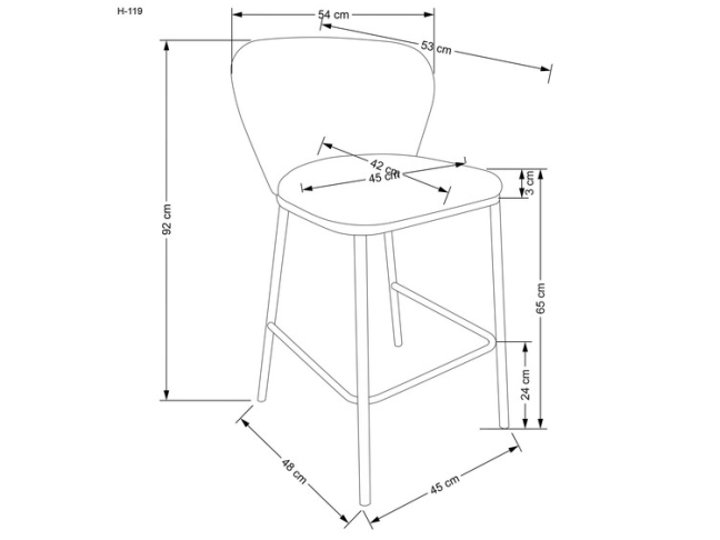 Baro kėdė H-119 9 Baro kėdė H-119 9