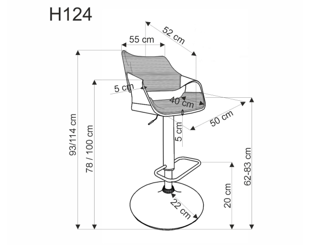 Baro kėdė H-124 10