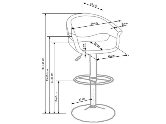 Baro kėdė H-46 6 Baro kėdė H-46 6