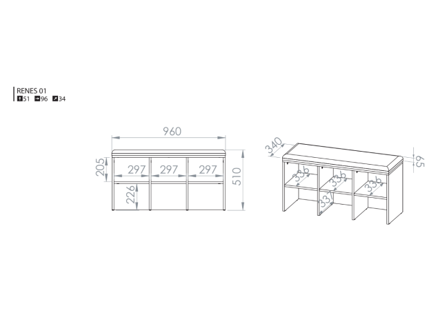 Batų lentyna RENES 01 6