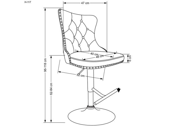 Baro kėdė H-117 9 Baro kėdė H-117 9