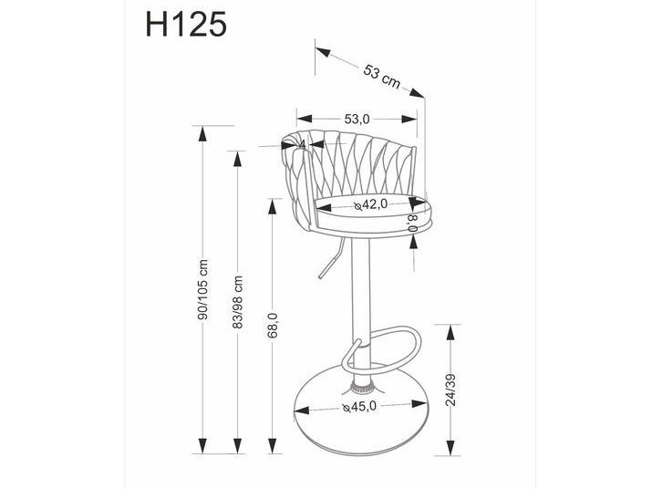 Baro kėdė H-125 1 Baro kėdė H-125 1