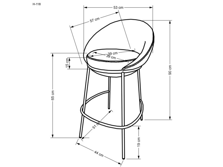Baro kėdė H-118 9 Baro kėdė H-118 9
