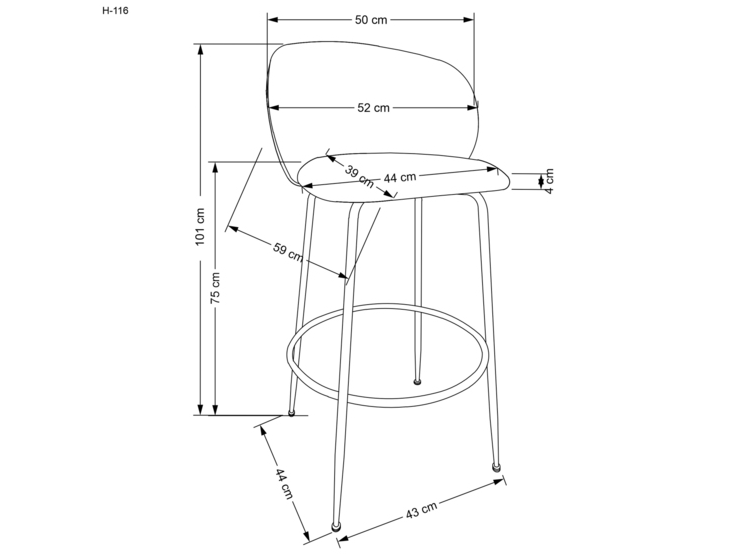 Baro kėdė H-116 9 Baro kėdė H-116 9