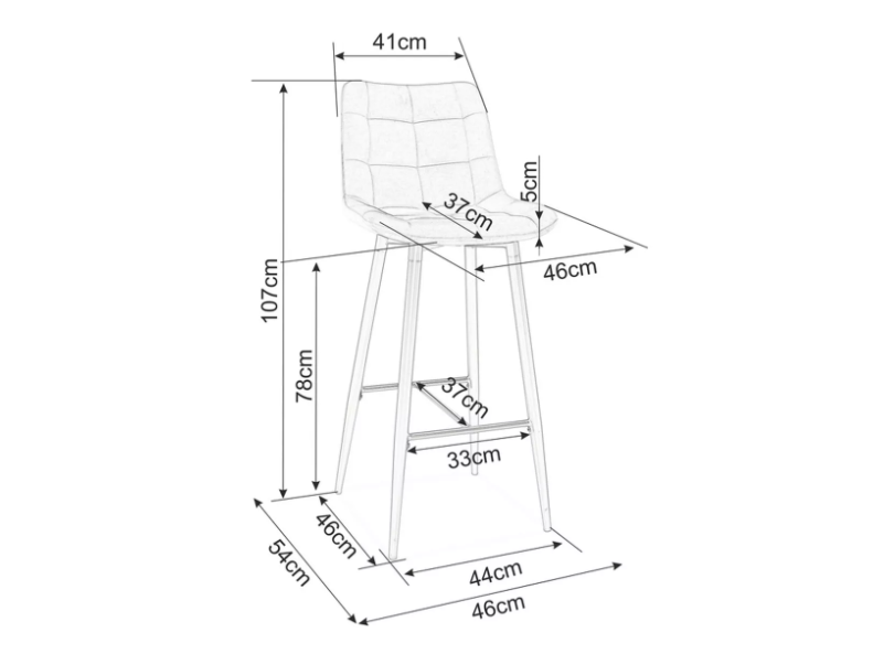 Baro kėdė CHIC H-1 VELVET 4