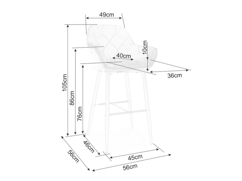 Baro kėdė CHERRY H-1 VELVET 1
