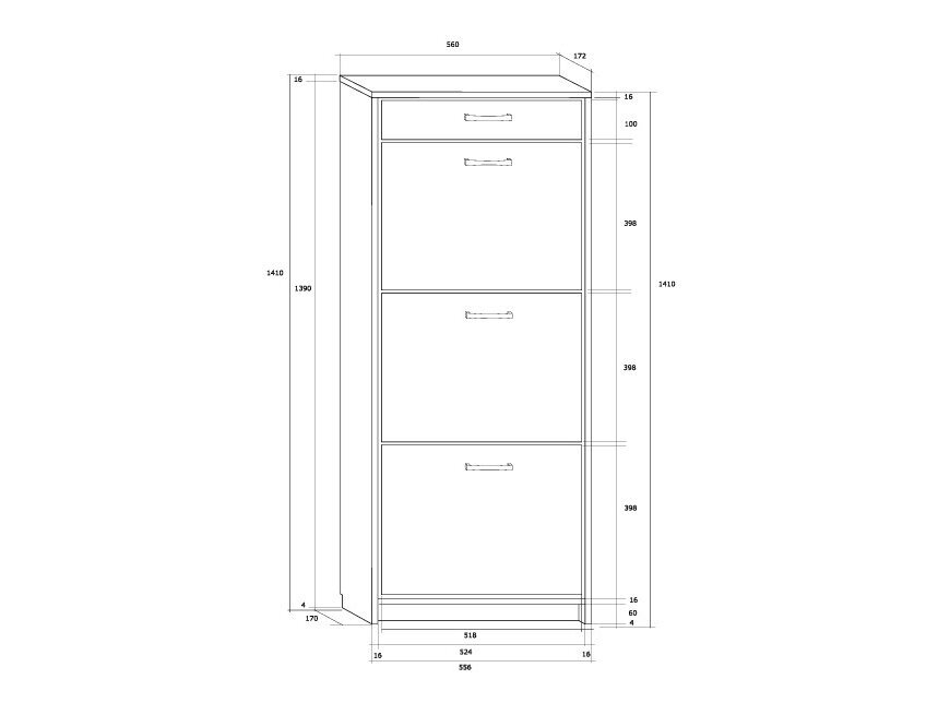 Batų dėžė ATHENA 3/60 1