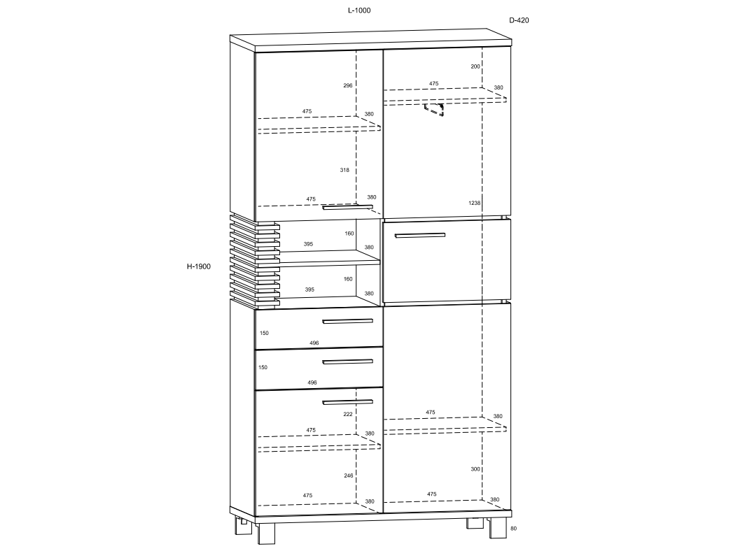 Biuro baldų komplektas LAMIR 5 2