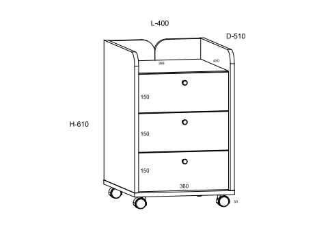 Biuro baldų komplektas DOLCE 6 5