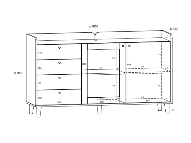 Biuro baldų komplektas DOLCE 6 4