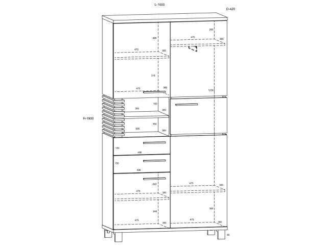 Biuro baldų komplektas LAMIR 5 2